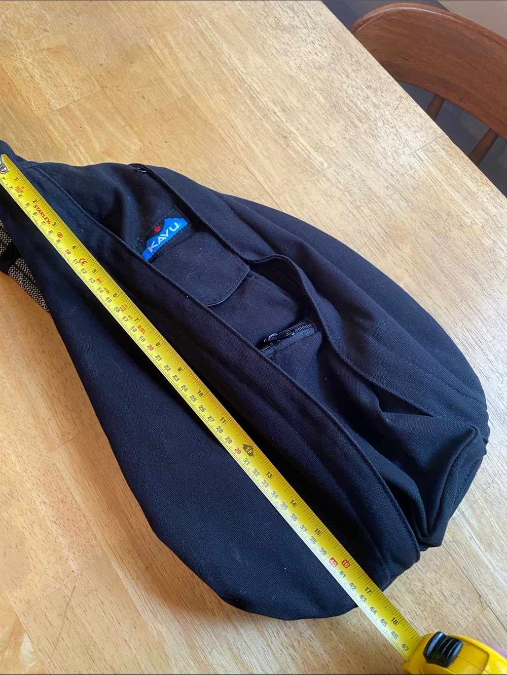 KAVU brand black Canvas Backpack Bag, 11x17” in good condition - Picture 3 of 9